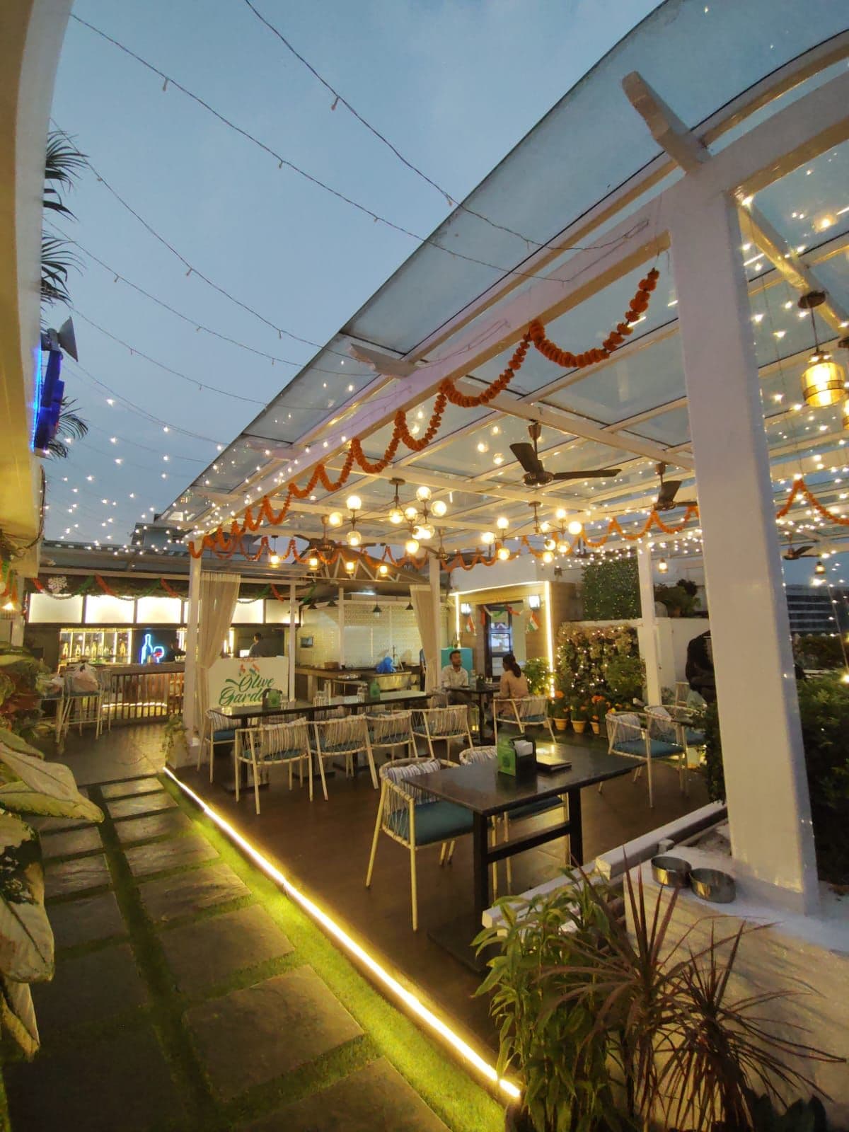 Festive Evening Ambiance